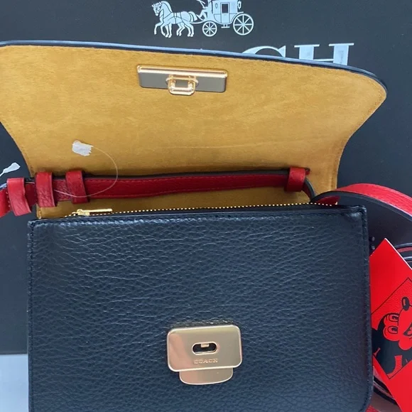 Coach Disney Mickey Mouse X Keith Haring Mini Brynn Crossbody Leather Purse Bag - Picture 3 of 8